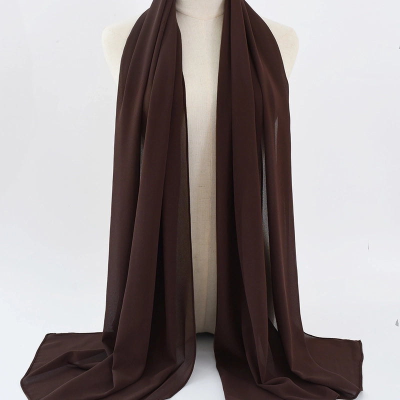 Women's Minimalist Classic Style Solid Color Satin Silk Scarf