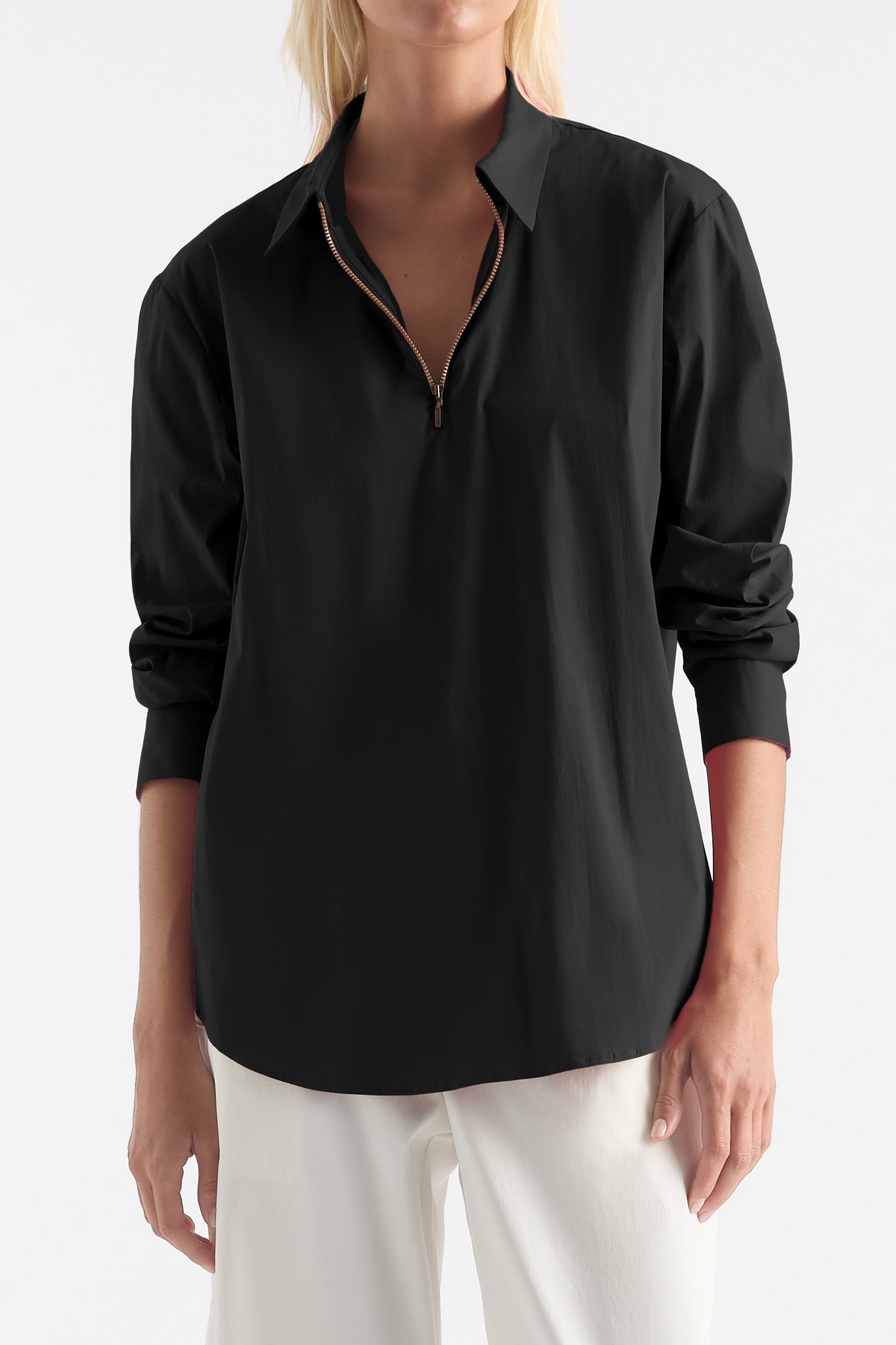 Mela Purdie Zip Front Shirt Microprene