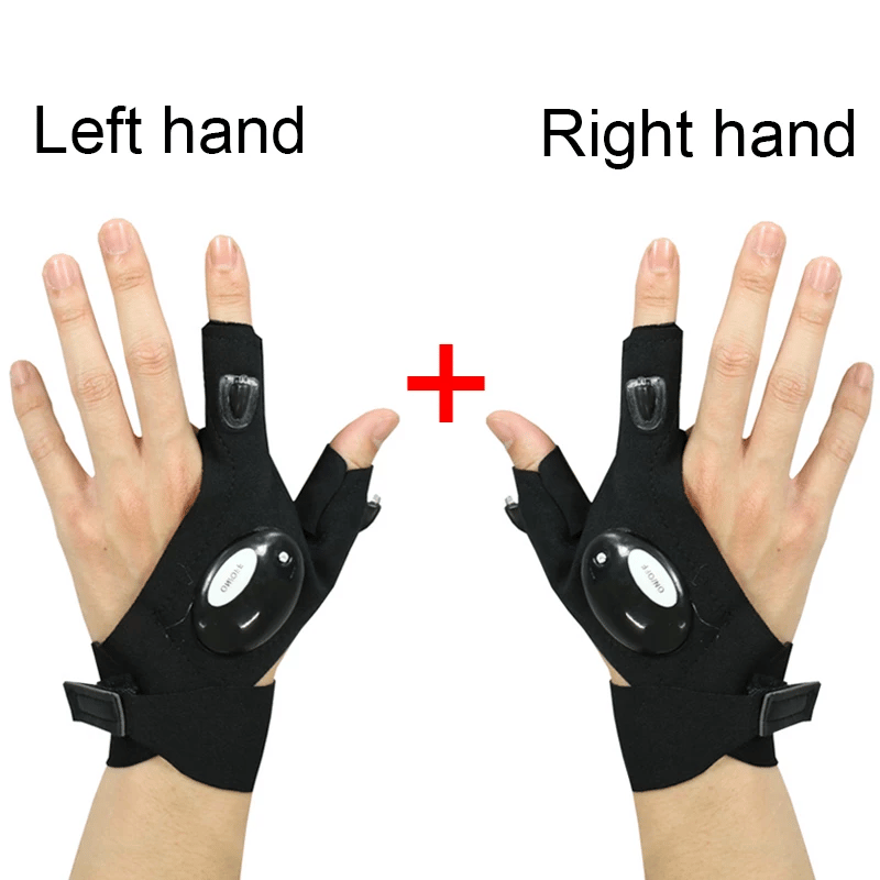 LED Flashlight  Gloves - Practical Durable Fingerless Gloves