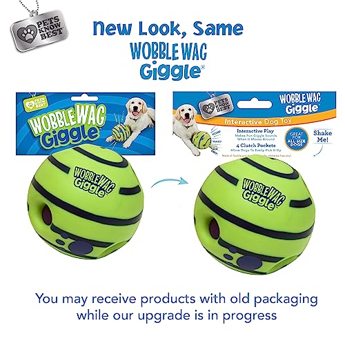 Wobble Wag Giggle Ball. Interactive Dog Toy. Fun Giggle Sounds When Rolled or Shaken. Pets Know Best. As Seen On TV