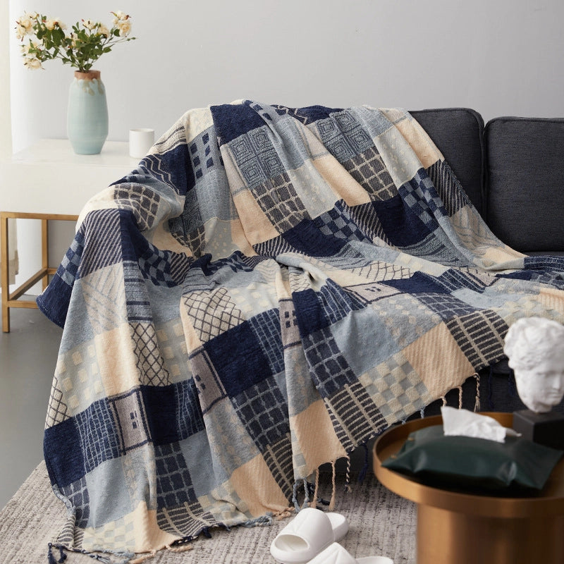 Chenille Sofa Towel Cover Cloth Sofa Cover Cotton Blanket  Non-slip Cushion