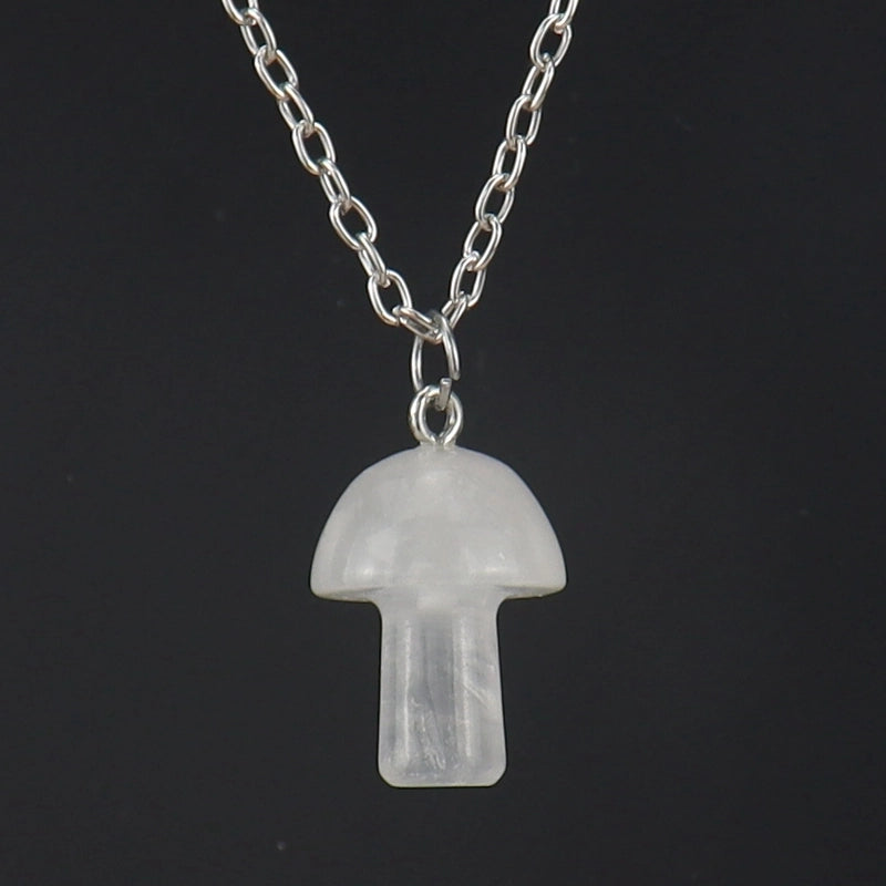 Minimalist Mushroom Crystal Handmade Pendant Necklace 1 Piece