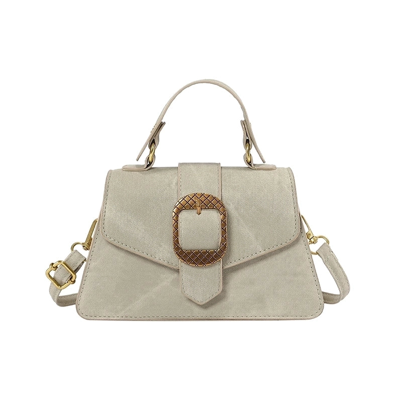 Women's Pu Leather Solid Color Vintage Style Flip Cover Handbag