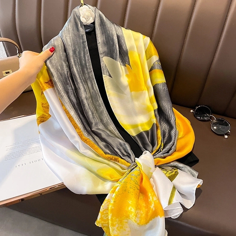 Thin Section Imitation Silk Shawl