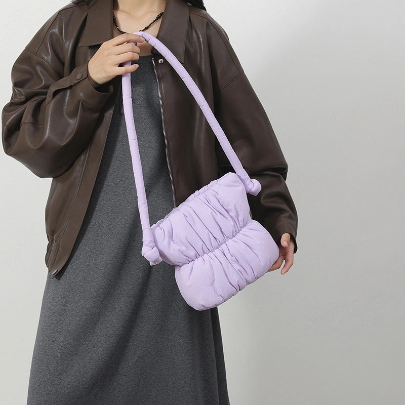 Women's Small Nylon Solid Color Streetwear Square Lock Clasp Shoulder Bag Crossbody Bag