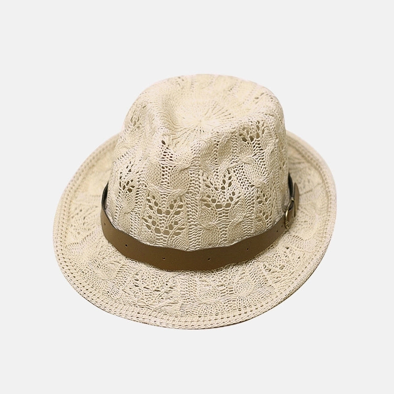 Unisex Basic Solid Color Flat Eaves Fedora Hat