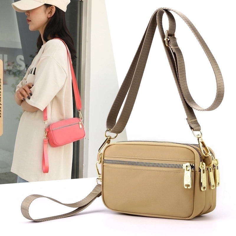 Lightweight Water-repellent Nylon Cloth Bag Casual Shoulder Crossbody Bag Mobile Phone Bag Fashionable Shopping Bag