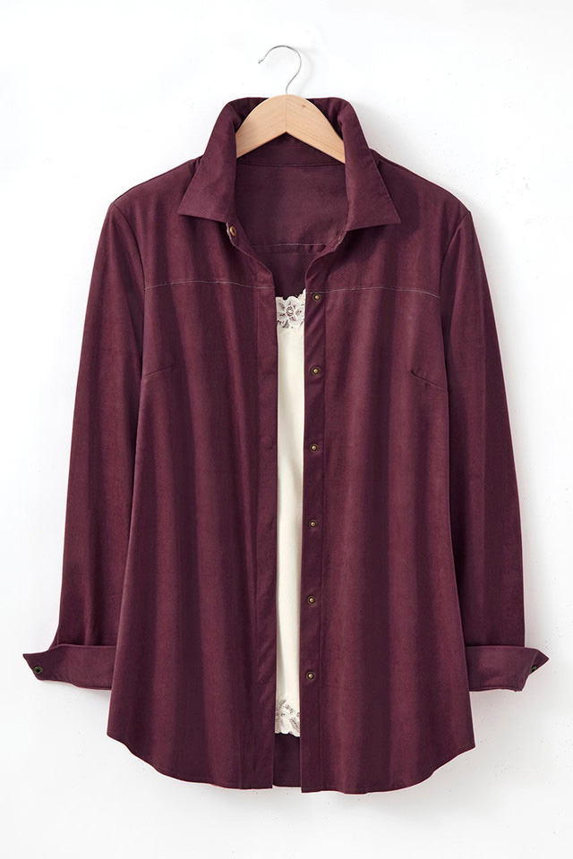 Faux Suede Big Shirt