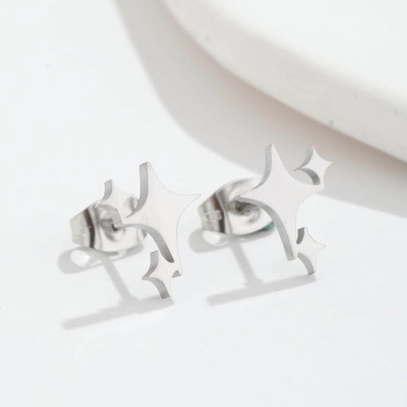 Minimalist Star Stainless Steel Plating Ear Studs 1 Pair