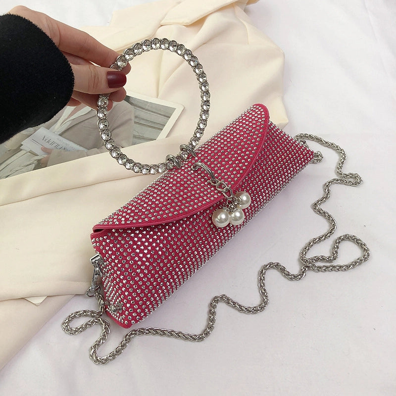 Grey Green Rose Red Pu Leather Solid Color Cylindrical Evening Bags