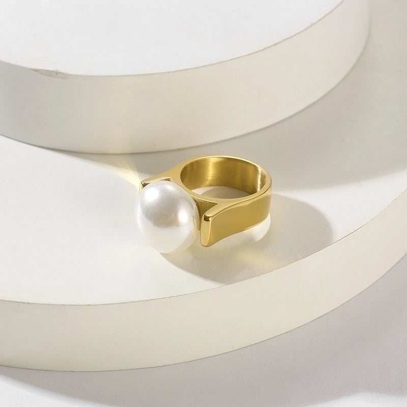 Stainless Steel Minimalist Roman Style Geometric Rings