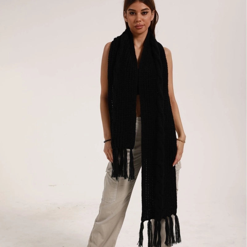 Women's Sweet Minimalist Solid Color Mohair Knitted Scarf
