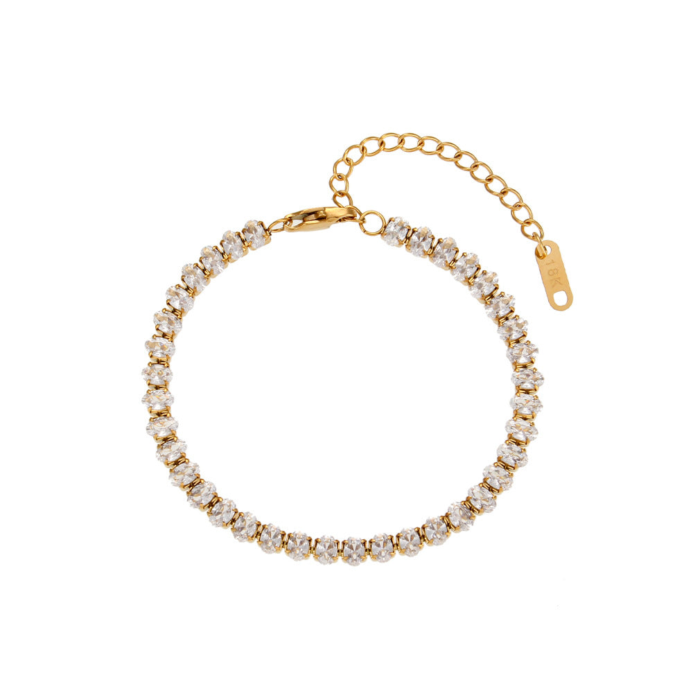 Fashion Stripe Geometric Stainless Steel 18K Gold Plated Necklaces