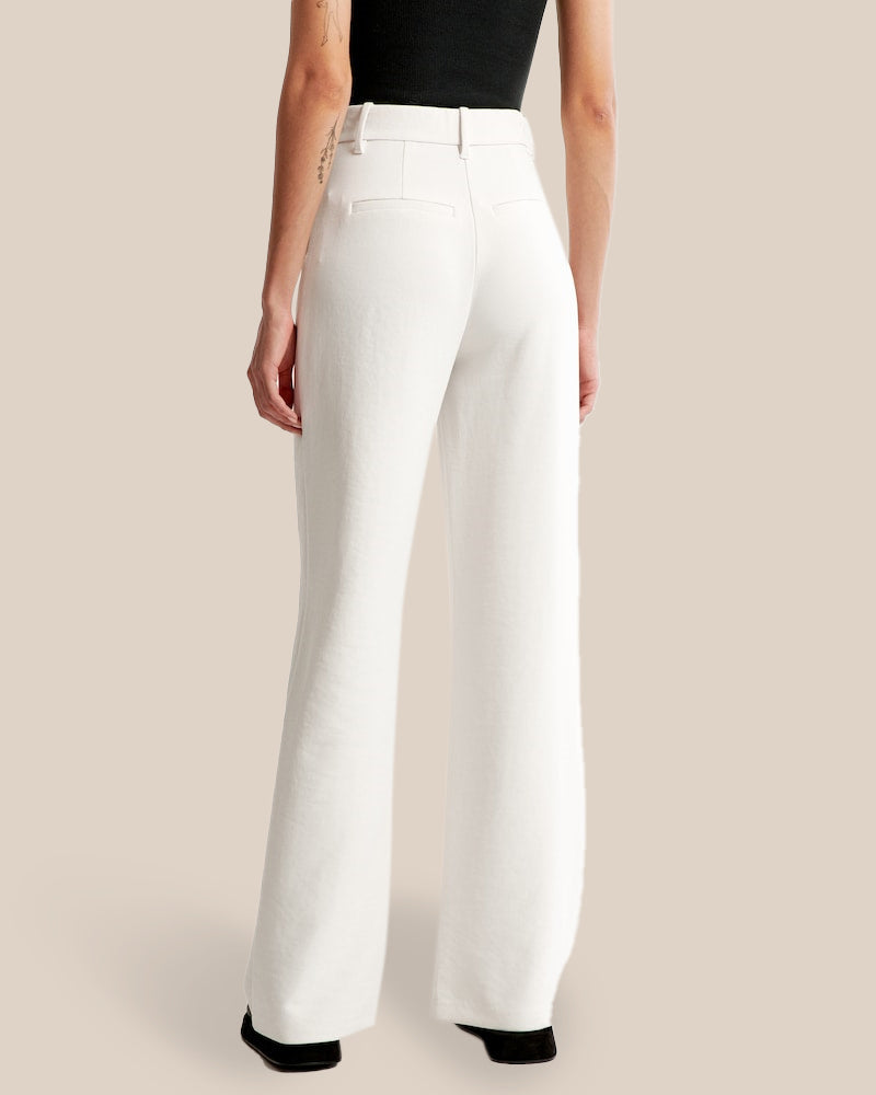 Icy Tailored Crepe Wide-Leg Pants