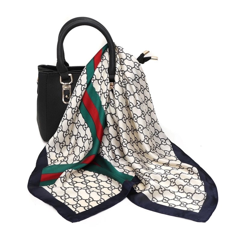 Silk Scarf Women's Small Square Scarf Hair Band Matching Shirt Suit Spring And Autumn Thin Vintage French Style Tube Top Tie Bag Internet Popular