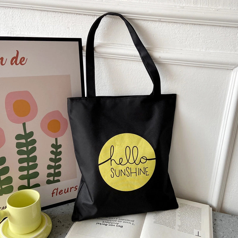 Women's Preppy Style Letter Oxford Cloth Shopping Bags