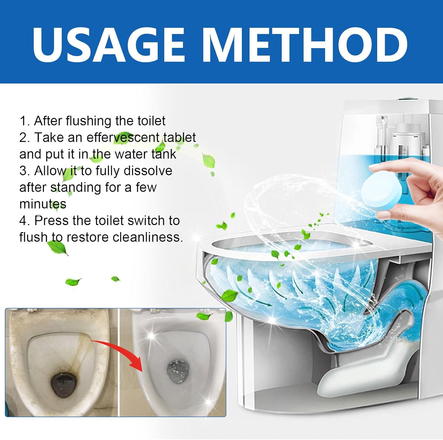 Toilet Bowl Cleaner Tablet with Hanging Ball. Toilet Cleaner