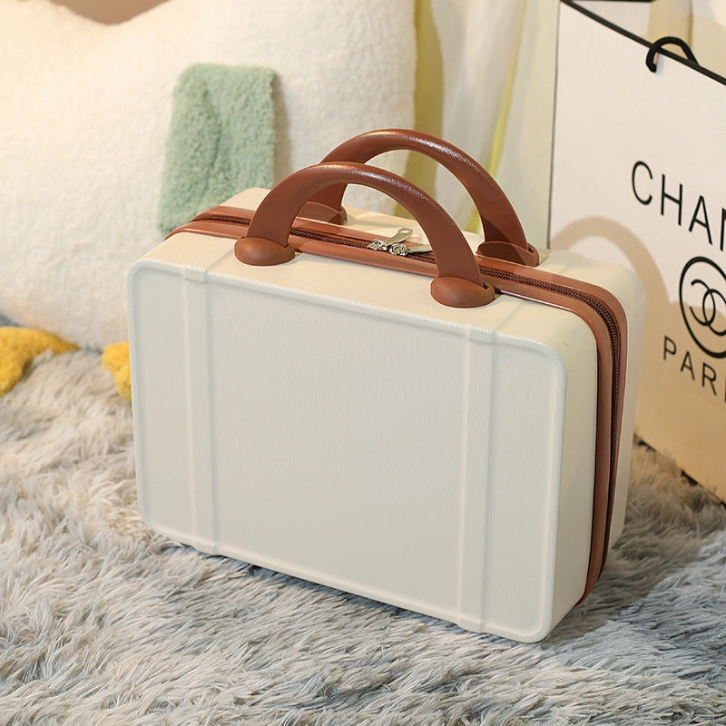 Vintage 14 Inch Cosmetic Case Mini Laptop Case Small Luggage Accompanying Gift Password Suitcase Storage Cosmetic Bag