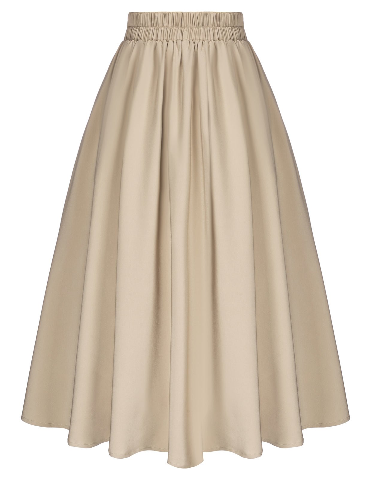 Vintage Skirts with Side Slit High Waisted Midi A-Line Flowy Skirts with Pockets