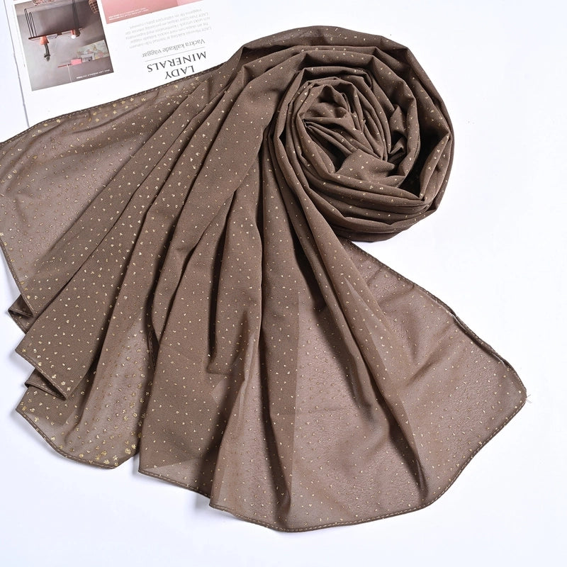 Hot Sale Solid Color Bronzing Chiffon Scarf Silk Scarf Decorative Headscarf Women's Solid Color Headscarf Scarf
