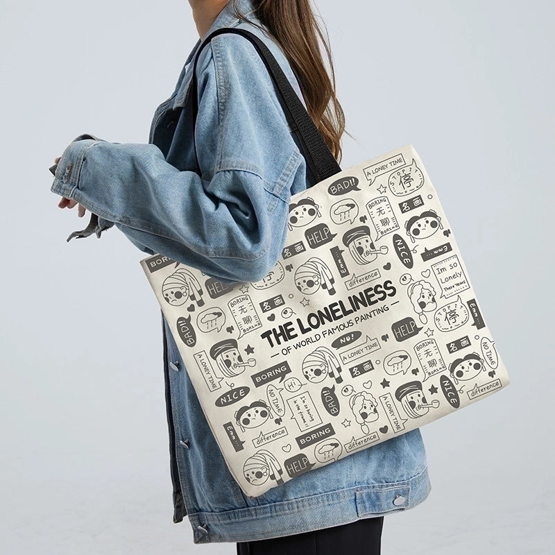 Women's Cute Cartoon Canvas Shopping Bags
