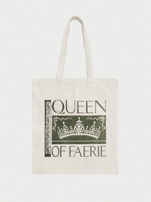 Women's Large Cotton Printing Animal Letter Vintage Style Square Open Shoulder Bag