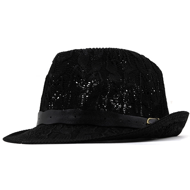 Summer Straw Hat Men's And Women's Hand-woven Fedora Hat Beach Sun-proof Hat