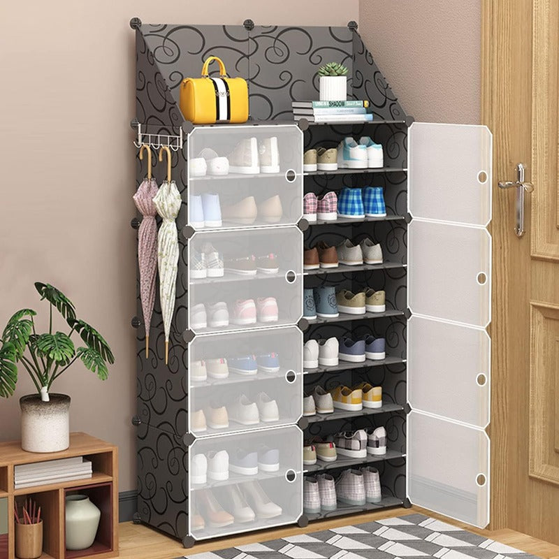 2 Column 9 Layer 8 Door Shoe Rack. Dust proof Shoe Cabinet with Door