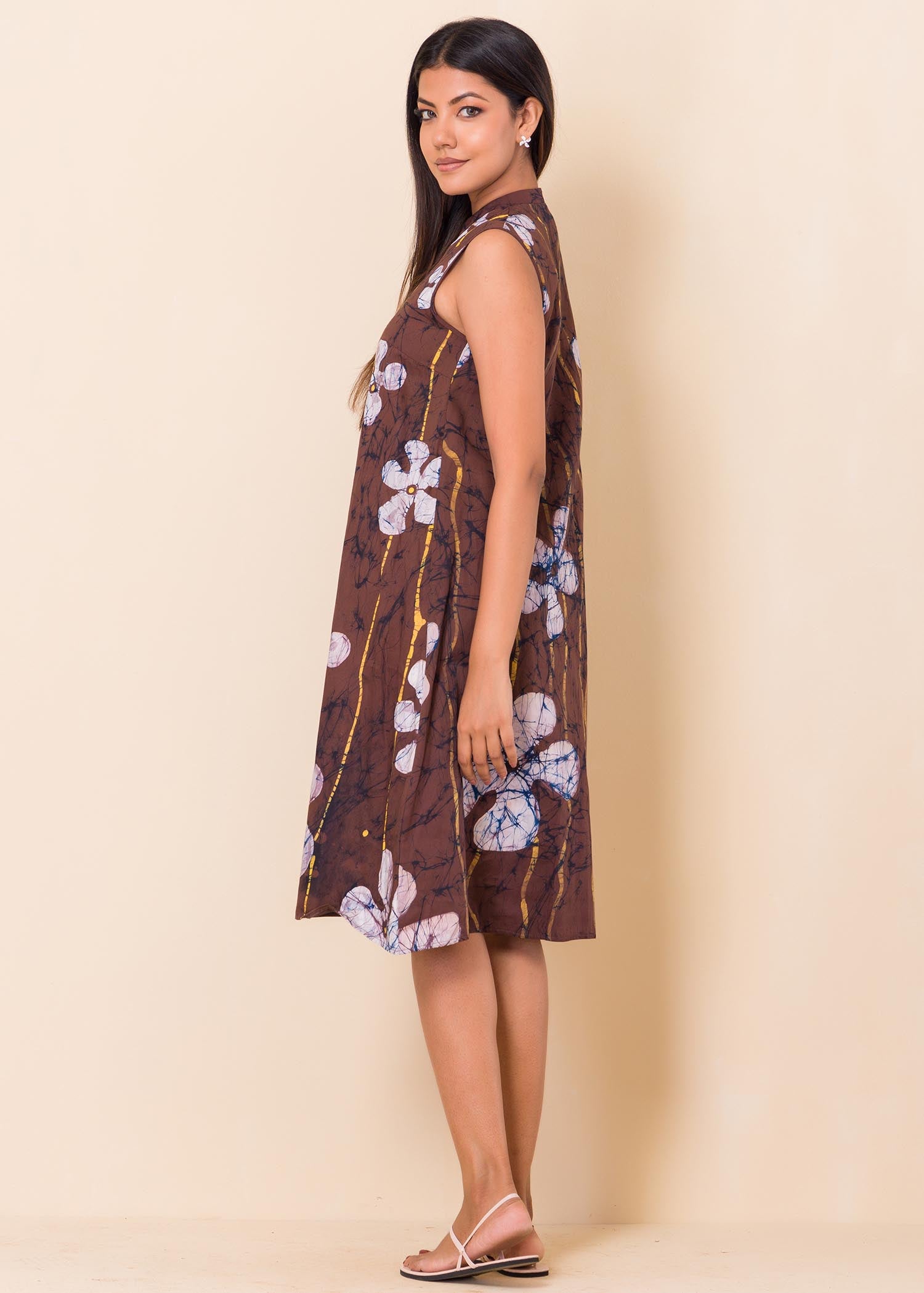 Batik Floral Sleeveless Dress