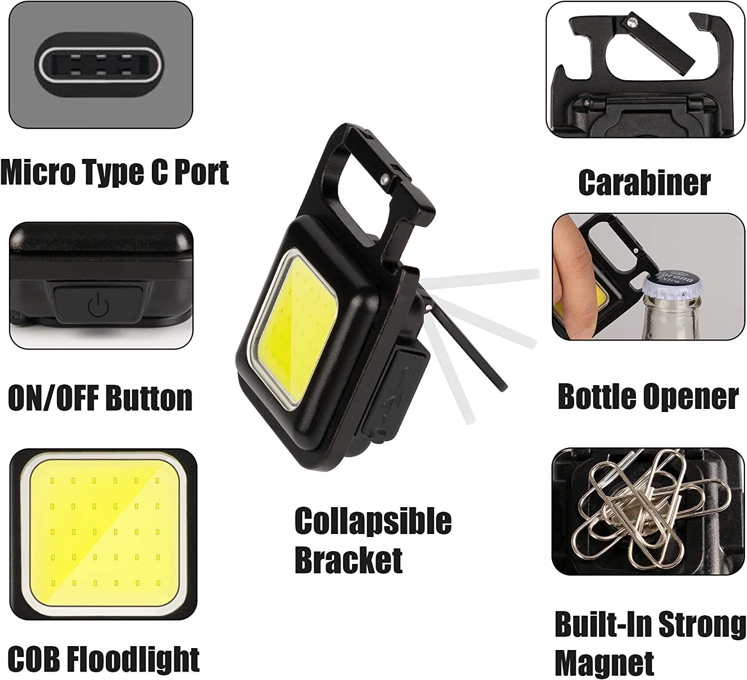 Mini Keychain Light. LED Keychain Light Rechargeable