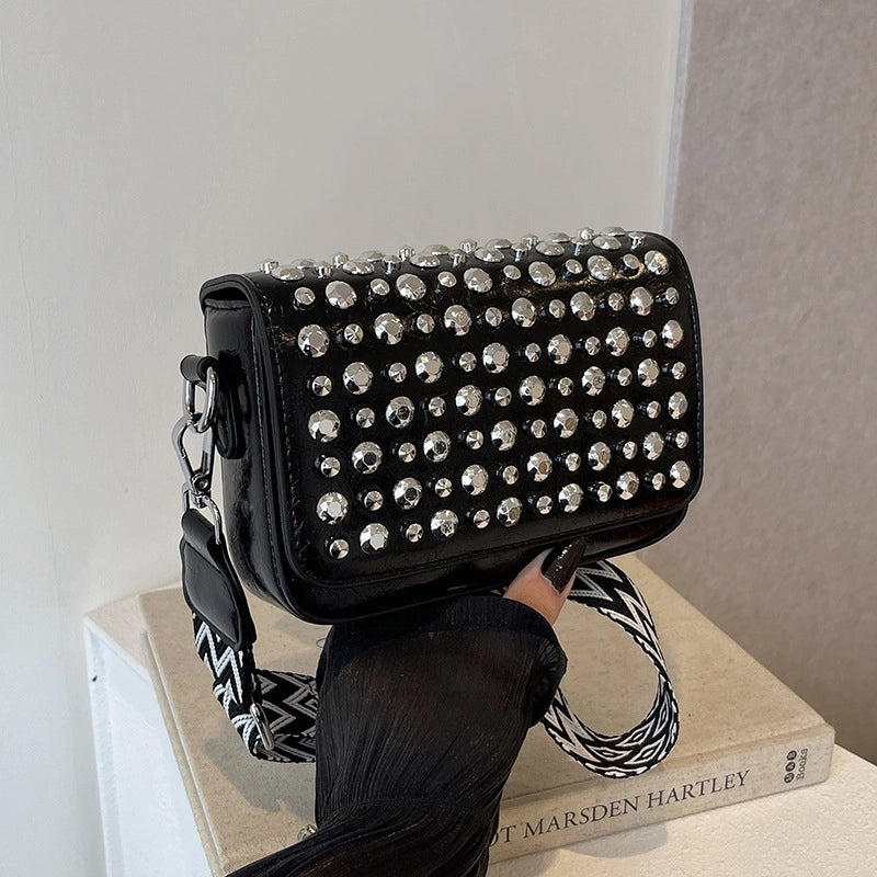 Women's Small Pu Leather Solid Color Streetwear Square Flip Cover Crossbody Bag