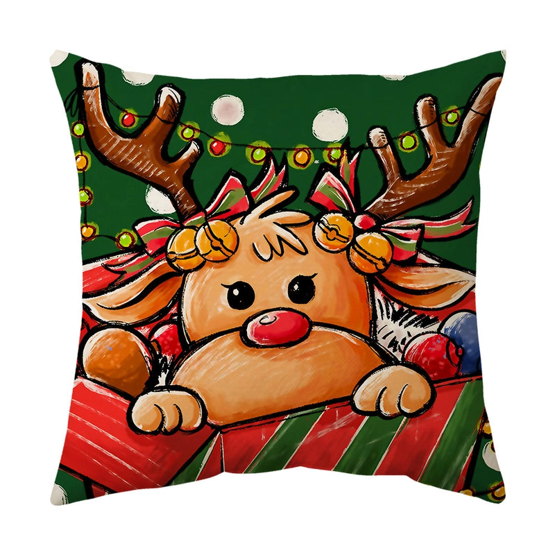 Fashion Christmas Tree Santa Claus Elk Polyester Pillow Cases