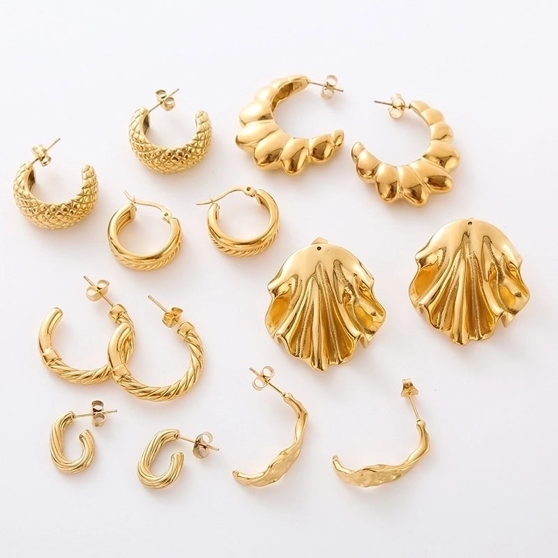 1 Pair Minimalist Commute Solid Color Plating 304 Stainless Steel 18K Gold Plated Ear Studs