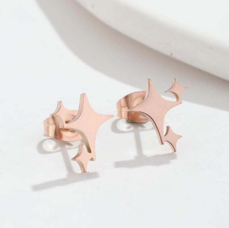 Minimalist Star Stainless Steel Plating Ear Studs 1 Pair