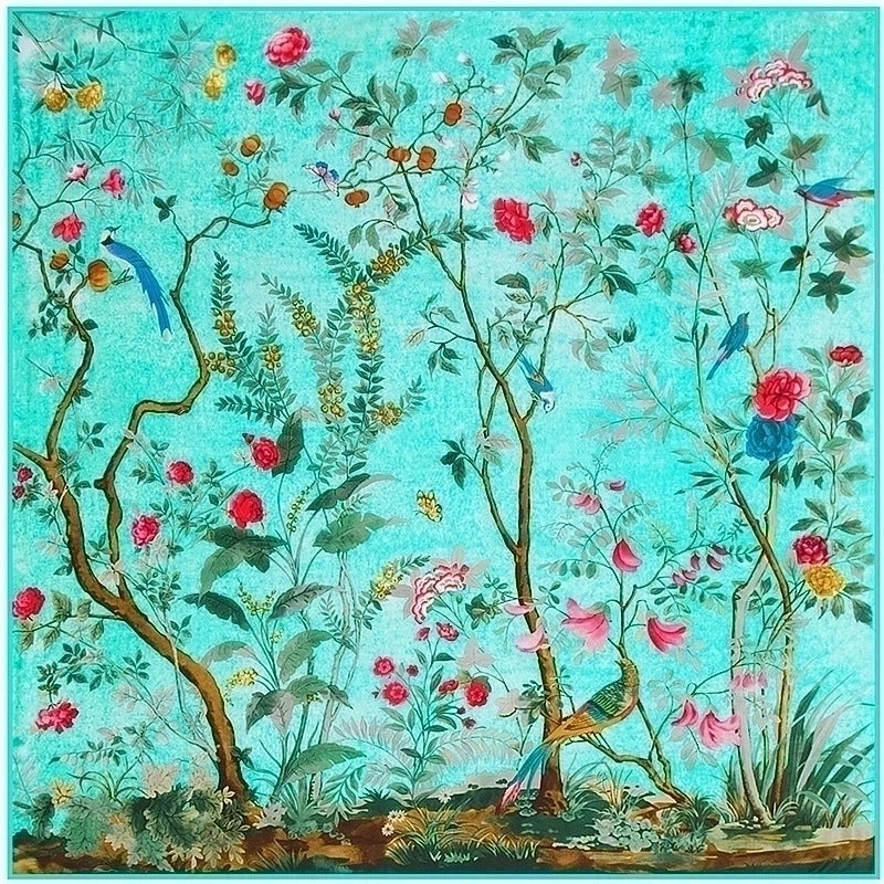 130cm Flower Carriage Twill Large Square Scarf Scarf Sunscreen Shawl