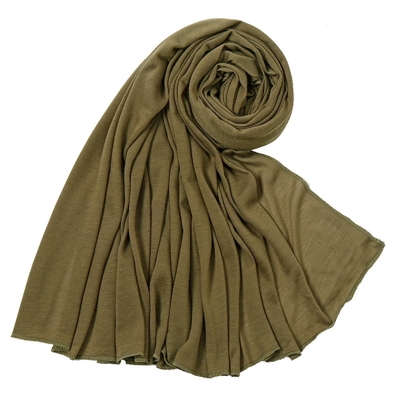 Women's Minimalist Solid Color Mercerized Cotton Winter Scarves