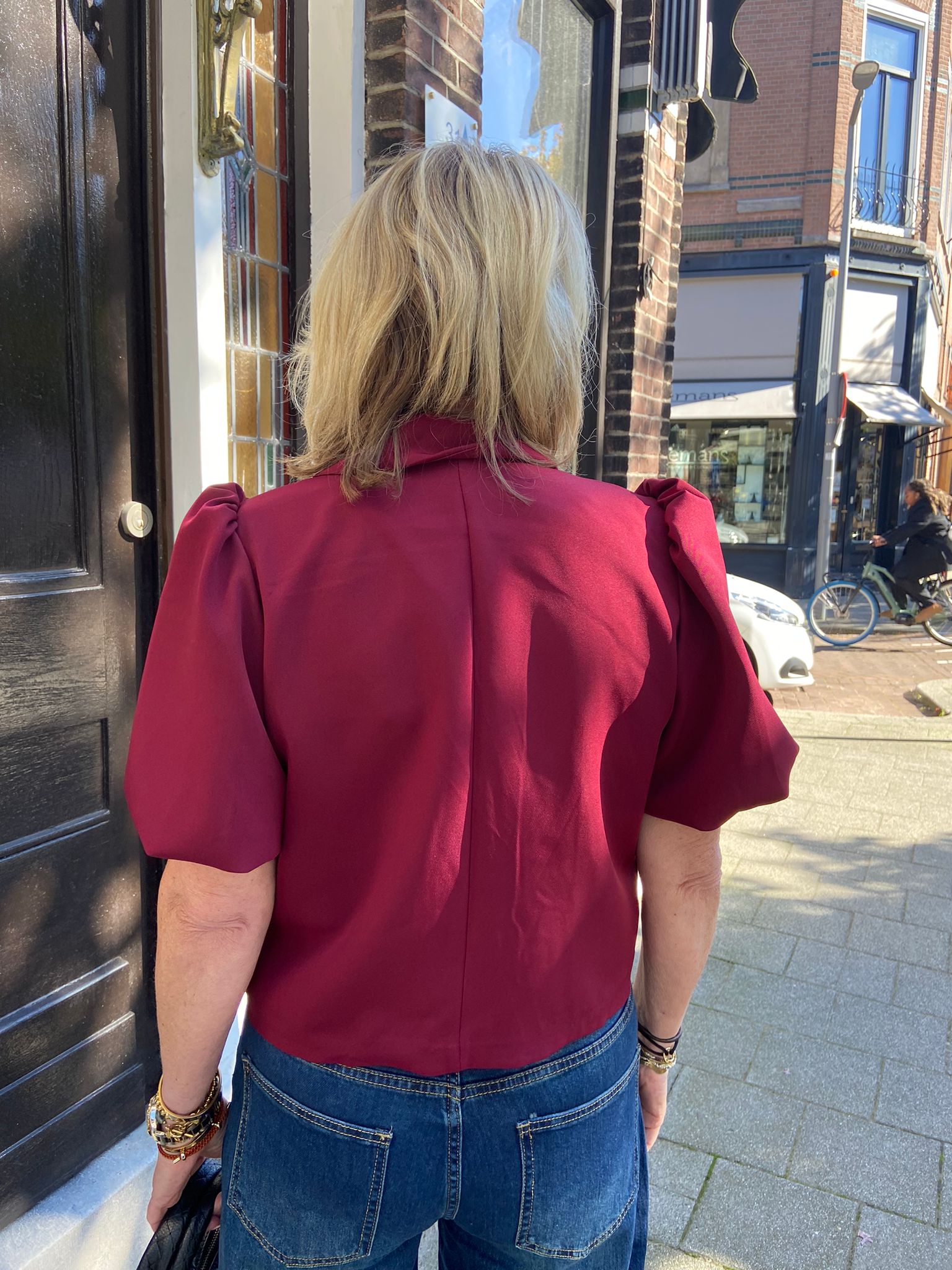 Kylie Short Sleeve Blazer Bordeaux
