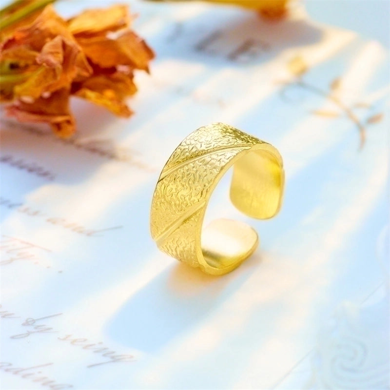 Basic Cross Star 304 Stainless Steel 18K Gold Plated Gold Plated Stainless Steel Rings