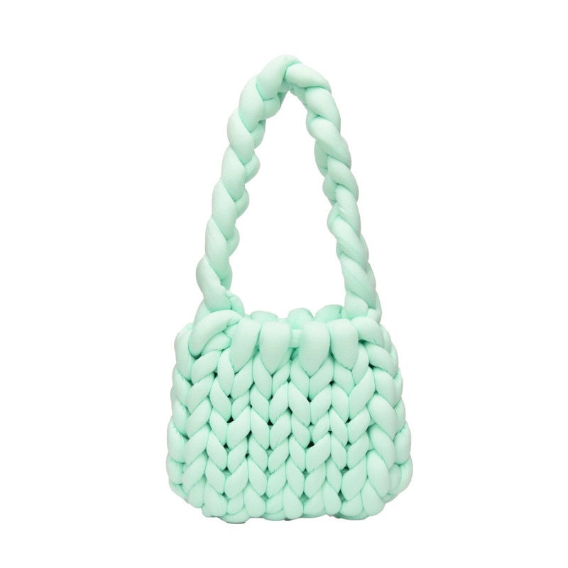 New Thick Ice Island Thread Woven Bag Diy Hand-woven Bag Filling Core Yarn Shoulder Bag