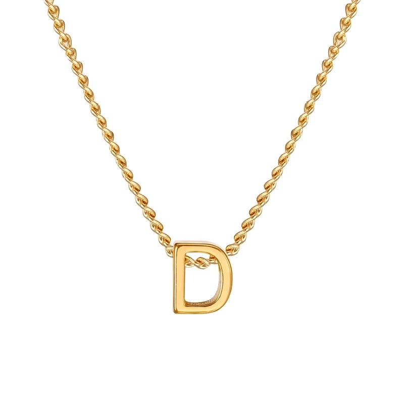 Elegant Letter 201 Stainless Steel 18K Gold Plated Pendant Necklace