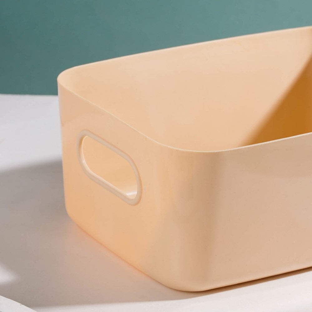 Multipurpose Storage Basket Beige Set Of 2 11 Inch