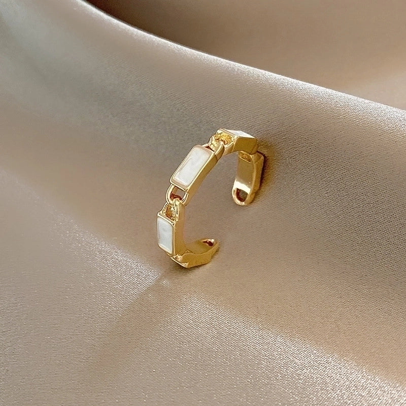 Fashion Leaf Flower Bow Knot Copper Plating Inlay Pearl Zircon Open Ring 1 Piece