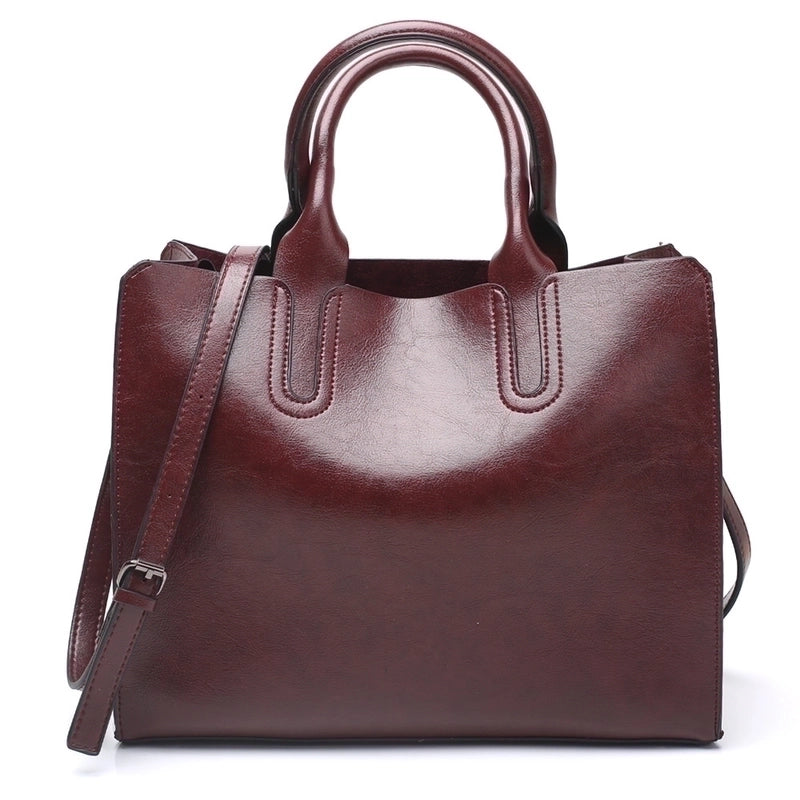 Women's Large All Seasons Pu Leather Solid Color Fashion Square Zipper Handbag