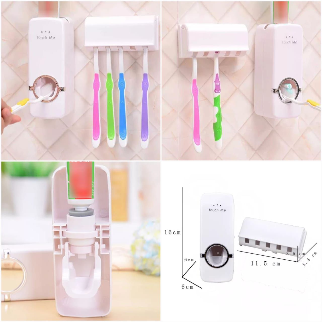 Toothpaste Dispenser & Toothbrush Holder