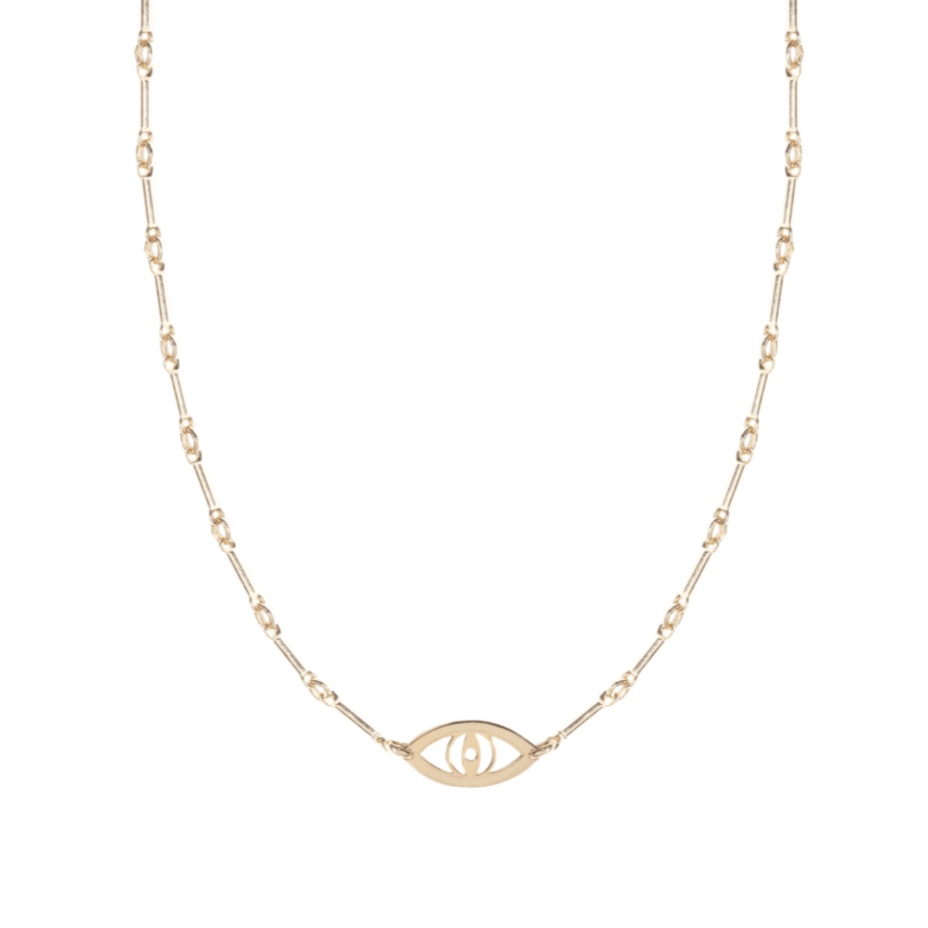 Vale Evil Eye Necklace - Sterling Silver. Gold Plated or Two-Tone