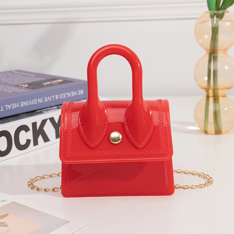 Women's All Seasons Pvc Solid Color Streetwear Square Magnetic Buckle Jelly Bag