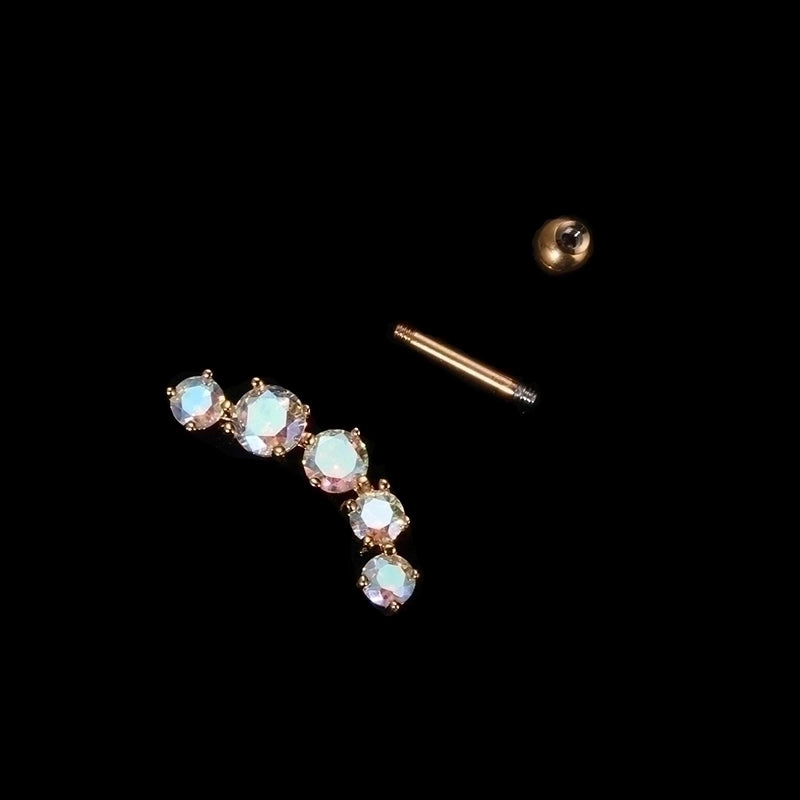 1 Piece Ear Cartilage Rings & Studs Fashion Heart Shape Butterfly 316L Stainless Steel  Copper Inlay Zircon