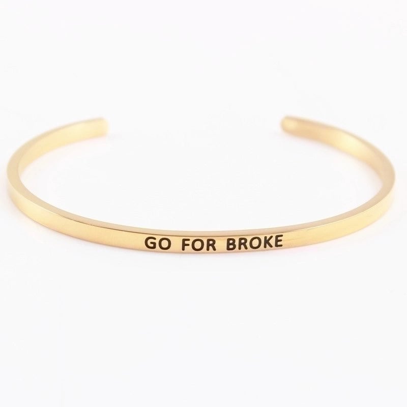 2 Pieces Casual Minimalist Letter 304 Stainless Steel Stainless Steel Bracelets In Bulk