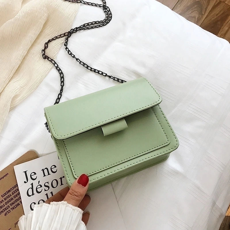 Small Pu Leather Vintage Style Square Bag
