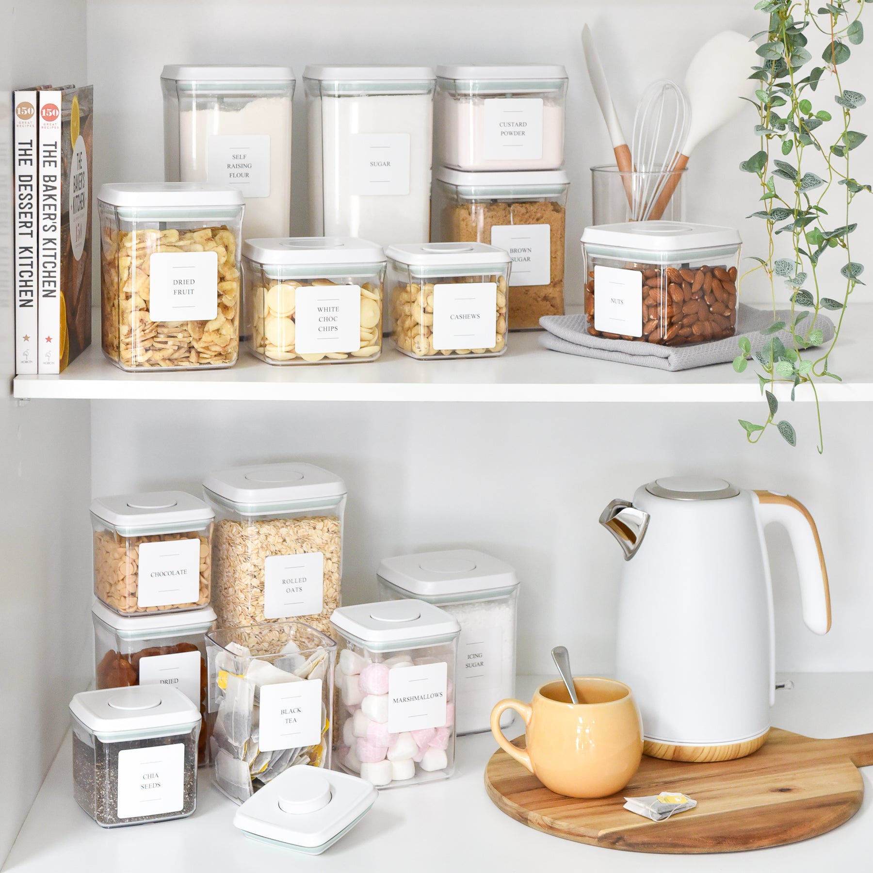 Push Top Pantry Container 15 Set - White Lid